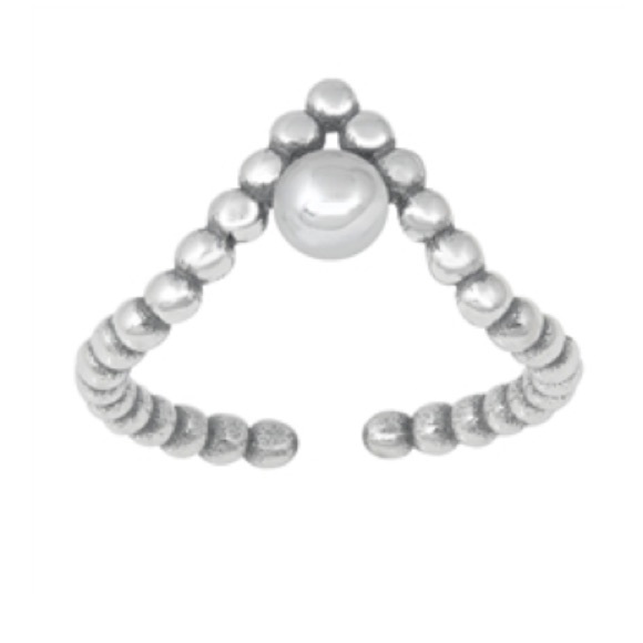 Sterling Silver V Shaped Circle Toe Ring - Picture 2 of 2